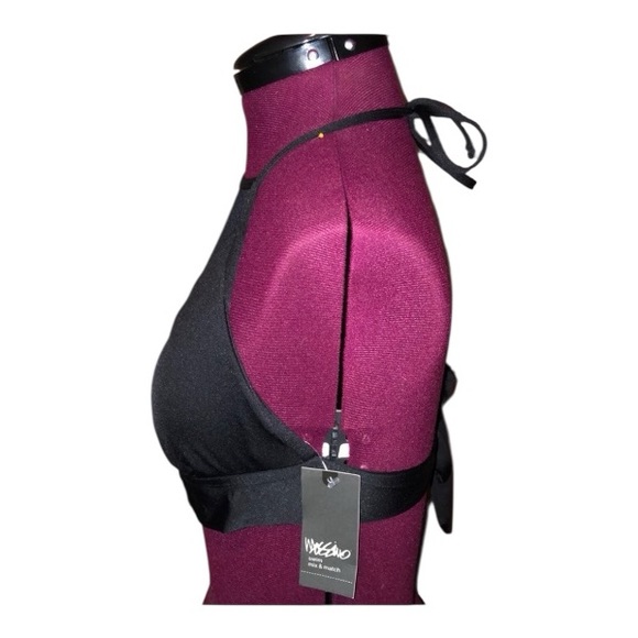 Black halter mesh bikini top - Picture 3 of 4